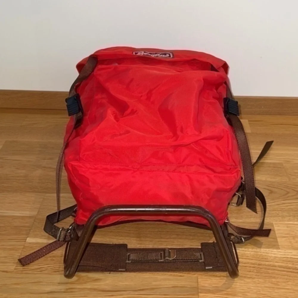 Bergans Of Norway Vintage 1970’s Norwegian Red Nylon Hiking Rucksack‎ Backpack